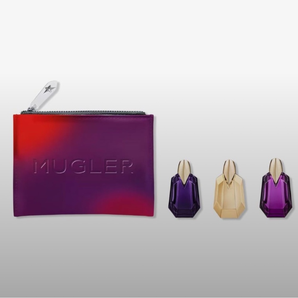 MUGLER 4p Pouch + 3 Alien Mini Purse Travel Size Samples NIP NIB